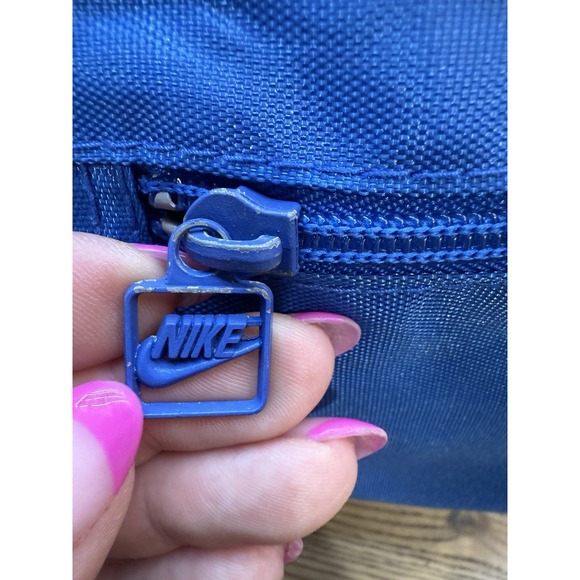 Nike Duffle Bag Large 80s 90s Blue Work-out Gym Travel Carry-all Basketball Bag - Picture 10 of 16